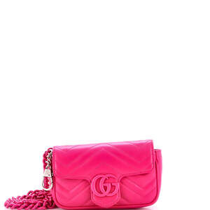 Gucci Super Mini GG Marmont Monochrome Flap Bag Matelasse Leather